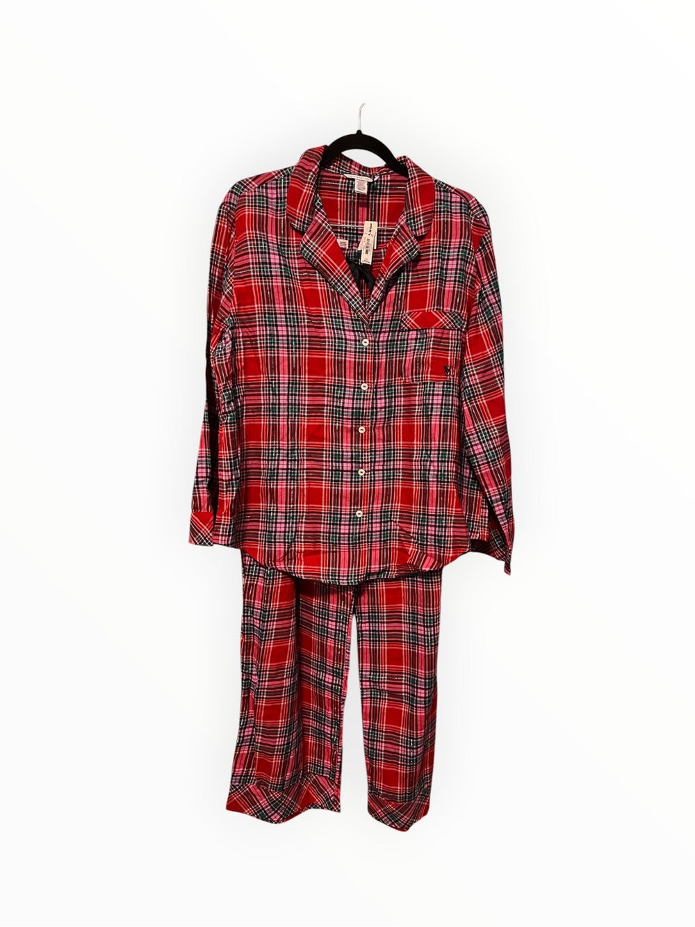 Victoria’s Secret Red Tartan Plaid Flannel Pajama Set Size L